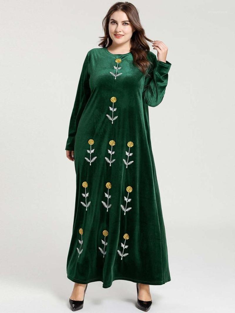 New Winter Velvet Maxi Long Dresses Elegant Gold Stamping Floral Printing Muslim Dress GREEM - 4XL1
New Winter Velvet Maxi Long Dresses Elegant Gold Stamping Floral Printing Muslim Dress GREEM - 4XL1