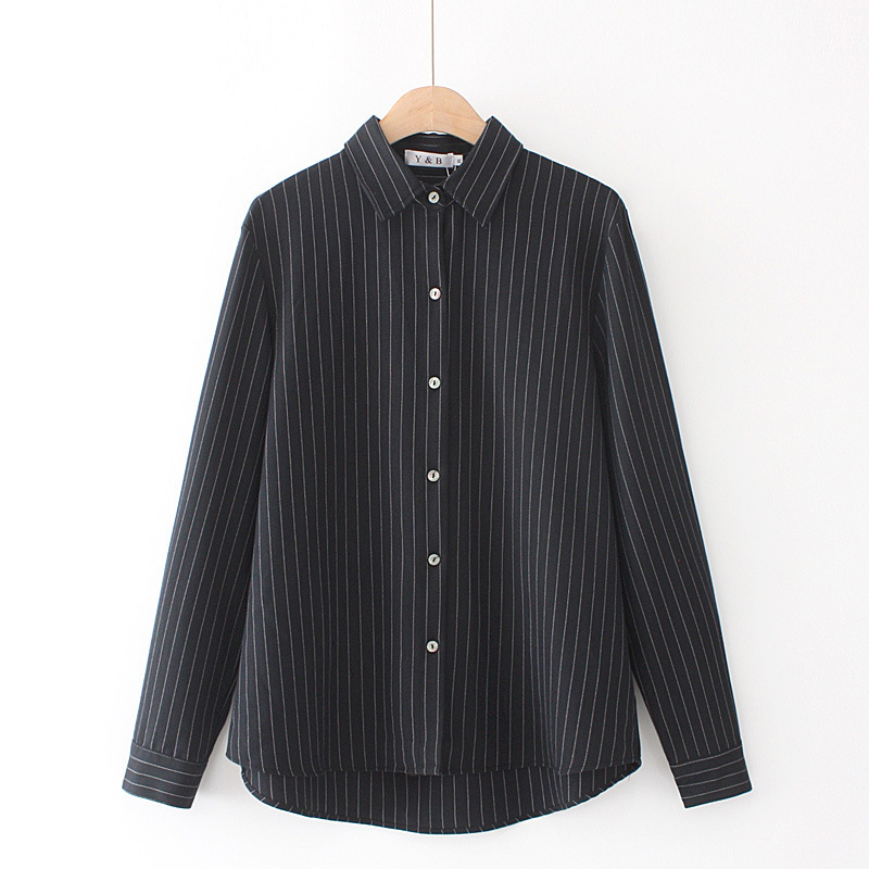 Xl-4xl Plus Female Striped Blouse Size Tops Ol'button Up Fashionable Blouses 5p01, Black
Xl-4xl Plus Female Striped Blouse Size Tops Ol'button Up Fashionable Blouses 5p01, Black
