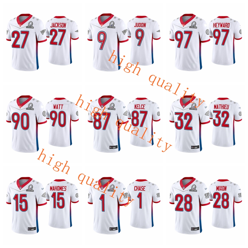 J.C. Jackson Matt T.J. Watt Cameron Heyward Xavien Howard Matthew Judon Trey Hendrickson Watt Joe Tyrann Patrick Mahomes Hill 2022 MEN AFC P, Black;red
J.C. Jackson Matt T.J. Watt Cameron Heyward Xavien Howard Matthew Judon Trey Hendrickson Watt Joe Tyrann Patrick Mahomes Hill 2022 MEN AFC P, Black;red