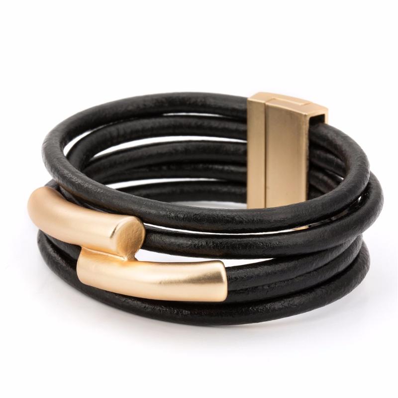 Multilayer Gold/Silver Color Magnet PU Leather Rope Chain Wrap Bracelet Pulseira Feminina Bracelets For Women Wristband
Multilayer Gold/Silver Color Magnet PU Leather Rope Chain Wrap Bracelet Pulseira Feminina Bracelets For Women Wristband