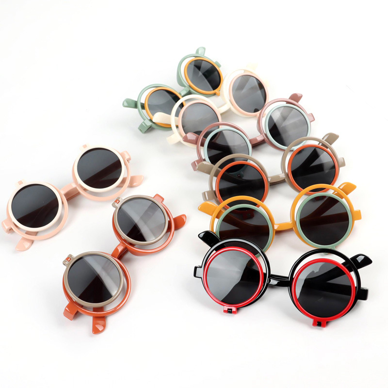 Cartoon Lovely Kids Sunglasses round Frame Girls Children Sun Glasses Round Street Beat Baby Boy Eyeglasses Cute Shades Z260305