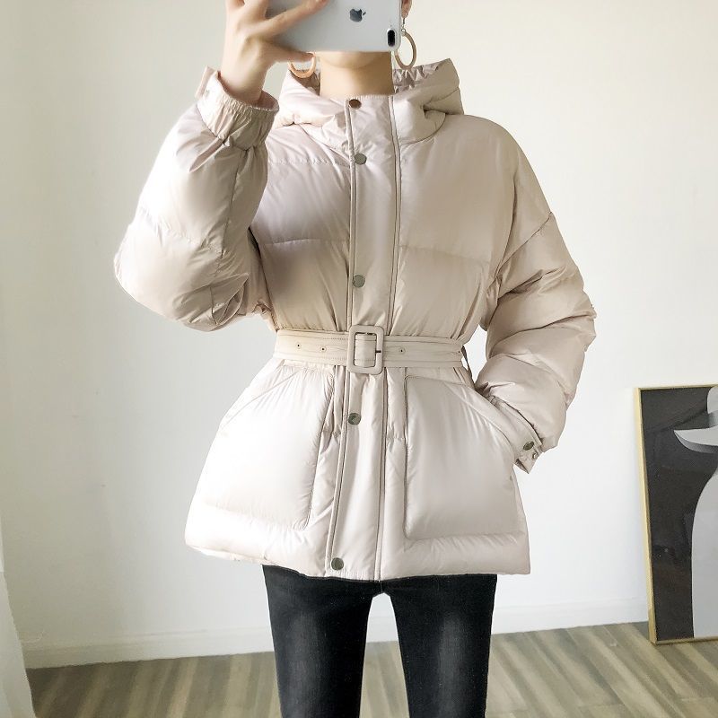 Winter Coat Women Fashion Sashes Hooded Warm Cotton Jacket Women Thicken High Quality Ladies Coats and Jackets 201017
