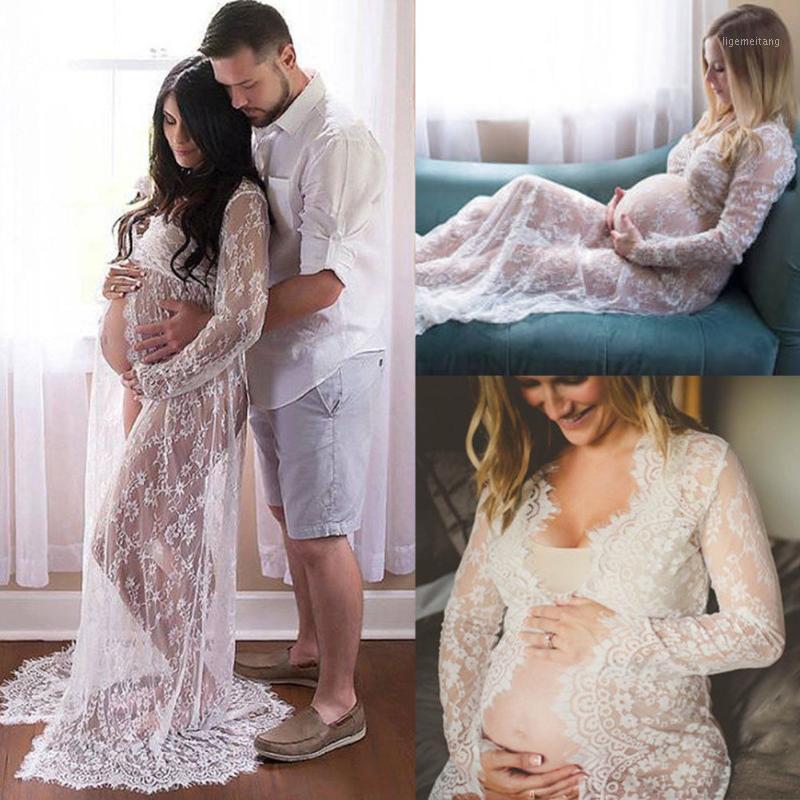 Fashion Pregnant Lace Dress Women Front Split Long Maxi Maternity Black&White Lace Dress Gown Photography Prop See Through1
Fashion Pregnant Lace Dress Women Front Split Long Maxi Maternity Black&White Lace Dress Gown Photography Prop See Through1