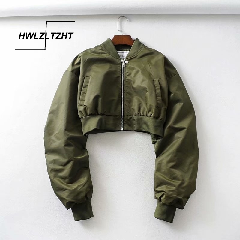 HWLZLTZHT Autumn Short Women Baseball Jackets Loose Coats Women Zipper Casual Basic Jacket Bomber Coat Female Outwear Tops 201123, Army green
HWLZLTZHT Autumn Short Women Baseball Jackets Loose Coats Women Zipper Casual Basic Jacket Bomber Coat Female Outwear Tops 201123, Army green