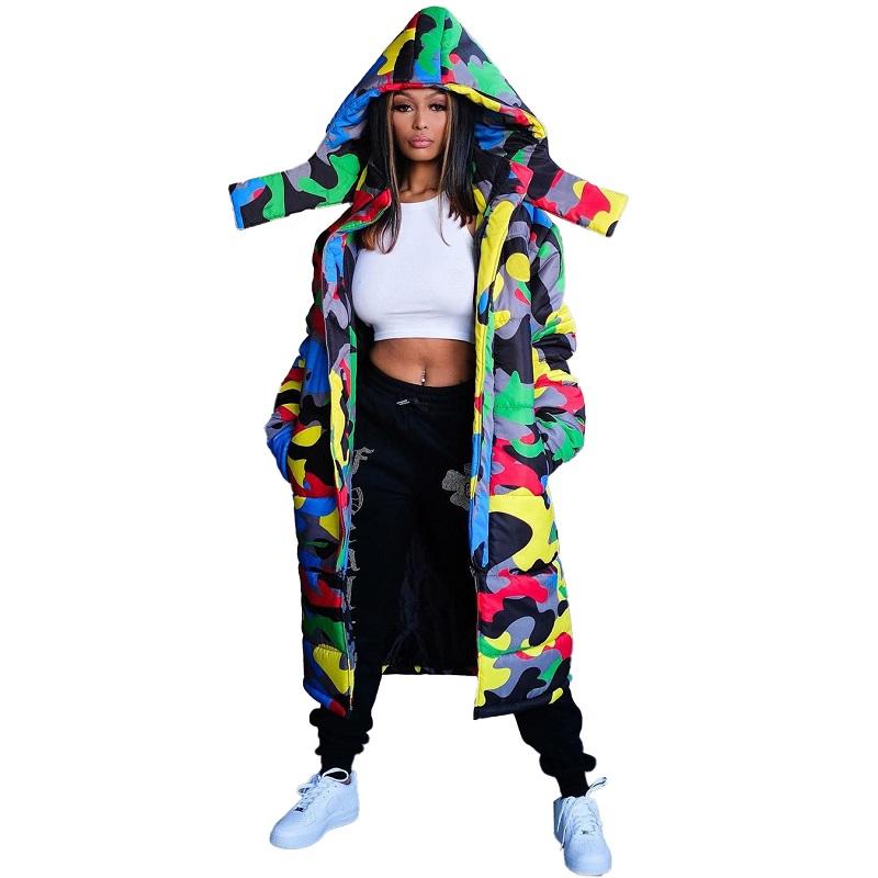 2020 Winter Hooded Coat Long New Women Plus Coats Camo Long Sleeves Zipper V High Quality Woman Warm Puffy Coat Casual Outerwear, Blue 
2020 Winter Hooded Coat Long New Women Plus Coats Camo Long Sleeves Zipper V High Quality Woman Warm Puffy Coat Casual Outerwear, Blue