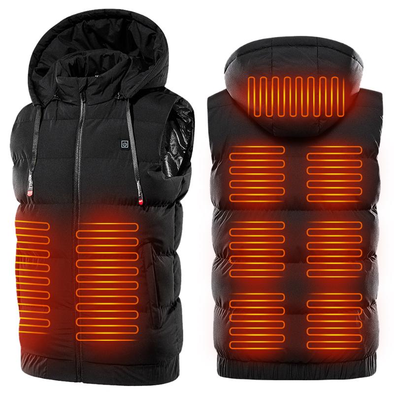 Winter Unisex Electric Heated Vest USB Charging 9 Places Heating Warm Vest Waterproof Hooded Thermal Outdoor Warm Clothing, Black
Winter Unisex Electric Heated Vest USB Charging 9 Places Heating Warm Vest Waterproof Hooded Thermal Outdoor Warm Clothing, Black