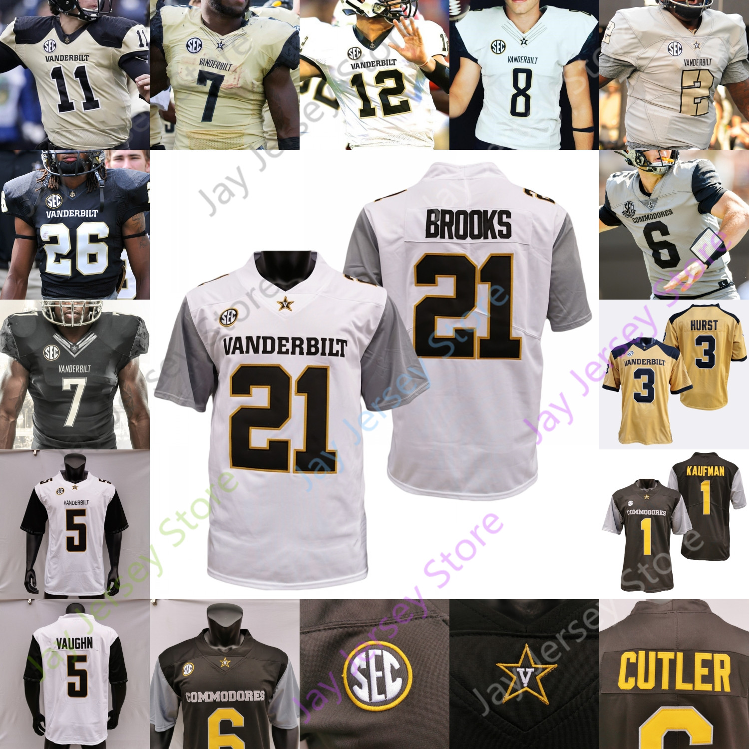 2020 Custom Vanderbilt Commodores Football Jersey NCAA College 87 Matthews 74 Chris Williams 2 Deuce Wallace 21 Keyon Brooks 32 Sarah Fuller, Black
2020 Custom Vanderbilt Commodores Football Jersey NCAA College 87 Matthews 74 Chris Williams 2 Deuce Wallace 21 Keyon Brooks 32 Sarah Fuller, Black