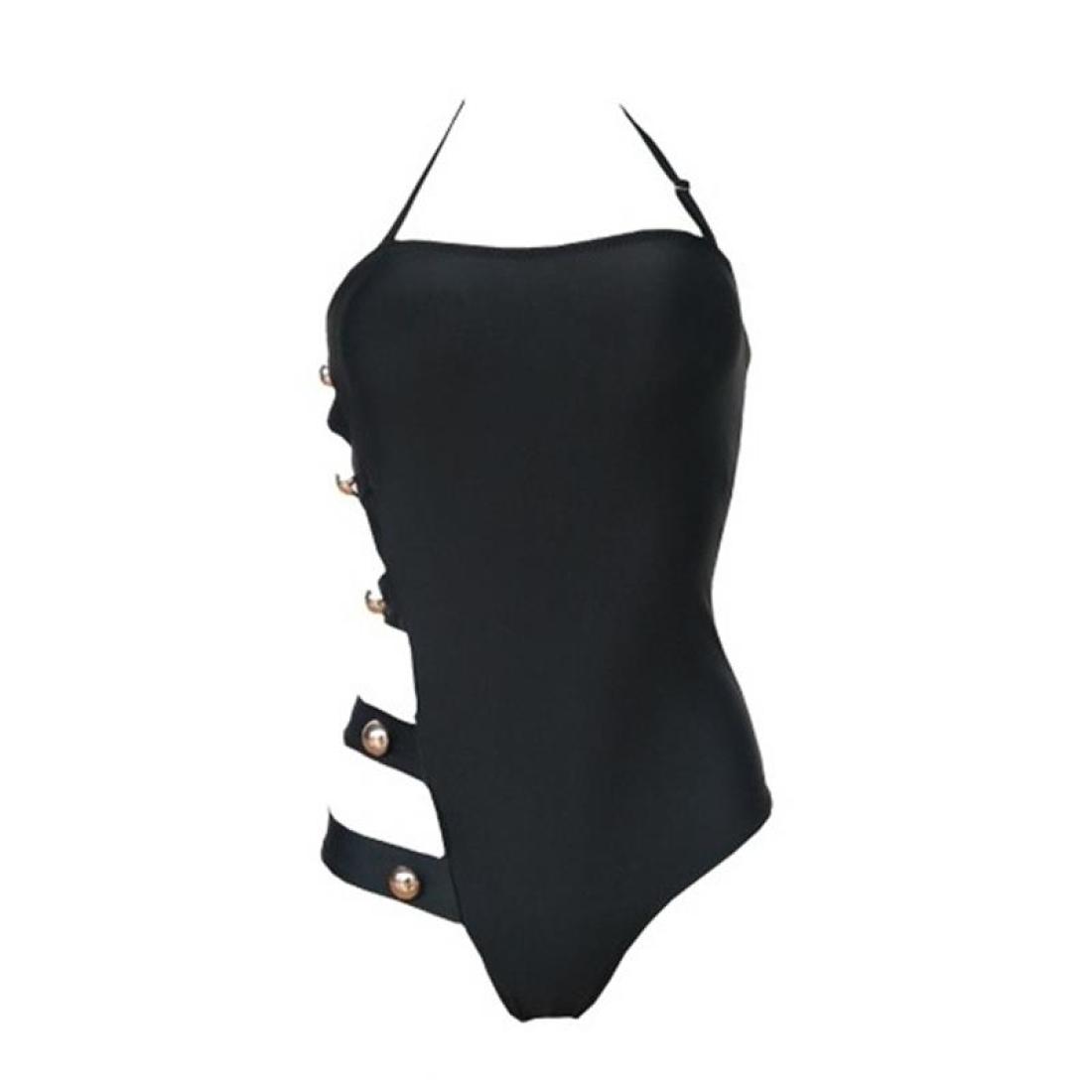 Ladies Sexy Side Button Buckle Hollow Hanging Neck Triangle One-piece Swimsuit SizeXL, White;black
Ladies Sexy Side Button Buckle Hollow Hanging Neck Triangle One-piece Swimsuit SizeXL, White;black