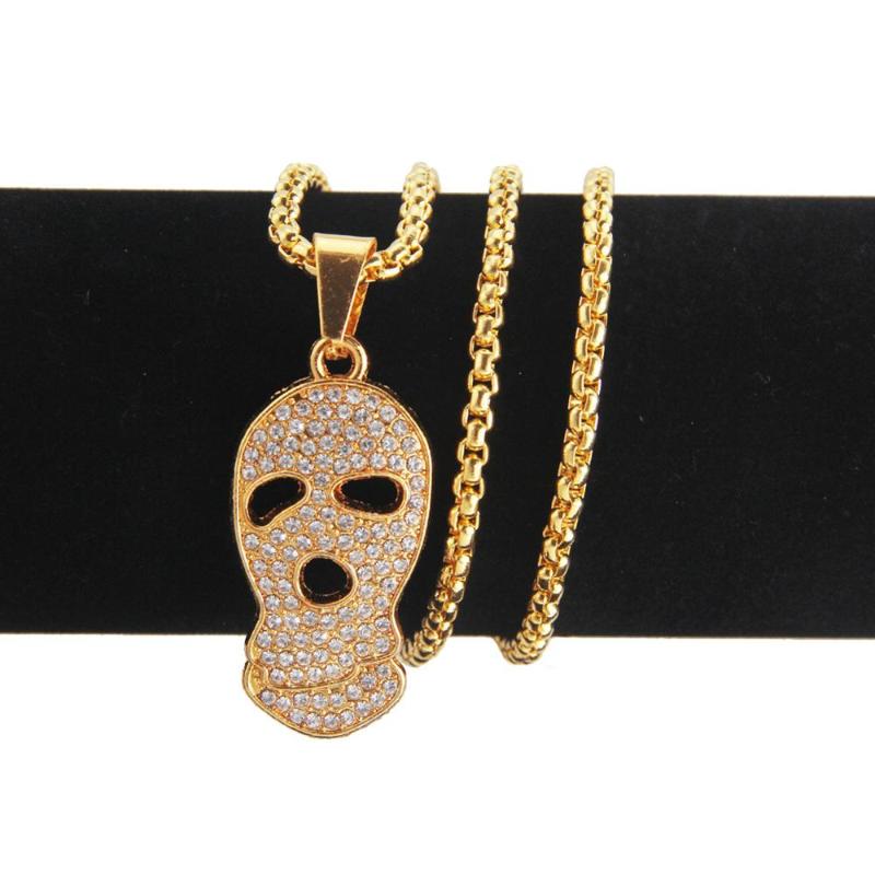 Pendant Necklaces Hip Hop Rhinestones Paved Bling Iced Out Gold Ghost Mask Pendants Necklace For Men Rapper Jewelry Drop
Pendant Necklaces Hip Hop Rhinestones Paved Bling Iced Out Gold Ghost Mask Pendants Necklace For Men Rapper Jewelry Drop