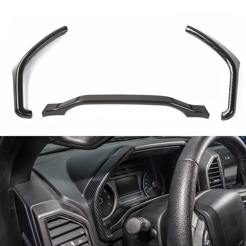 21PCS Carbon Fiber Interior Decoration Accessories Cover Trim For Ford F150 2015+ Car Interior Suite Accessories