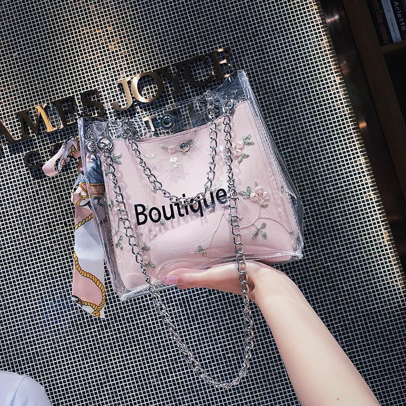 Fairy bag 2020 summer new small fresh lace jelly bag wild silk scarf bucket beach messenger fashion picture-mother bags, Green
Fairy bag 2020 summer new small fresh lace jelly bag wild silk scarf bucket beach messenger fashion picture-mother bags, Green