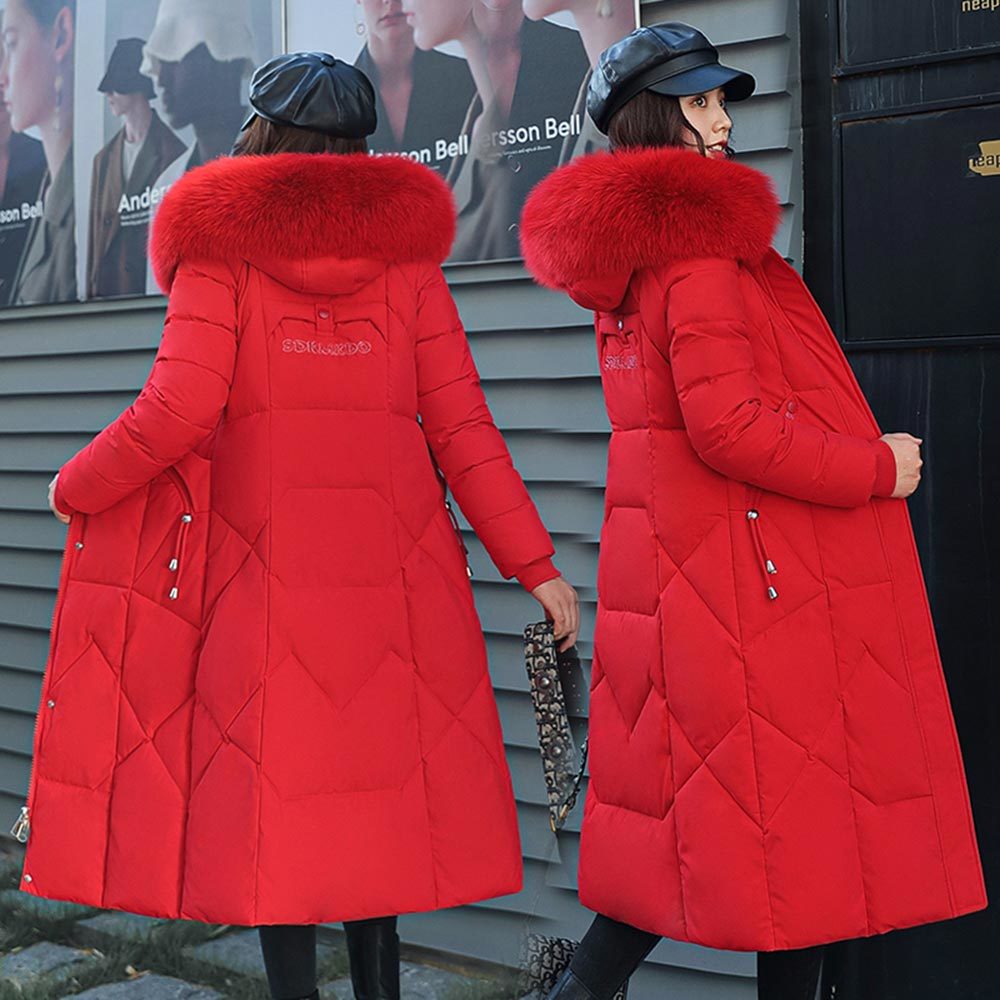 Vielleicht Winter Coat Women's Jacket Casual Long Parka Fur Hooded Winter Jacket Women Down Cotton Padded Jacket Coat 201214