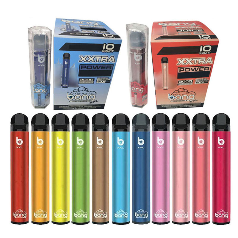 Disposable vape bang xxl kit 2000 Puffs 800 mAh 6ML pods prefilled pre filled filling Vape pen mods
Disposable vape bang xxl kit 2000 Puffs 800 mAh 6ML pods prefilled pre filled filling Vape pen mods