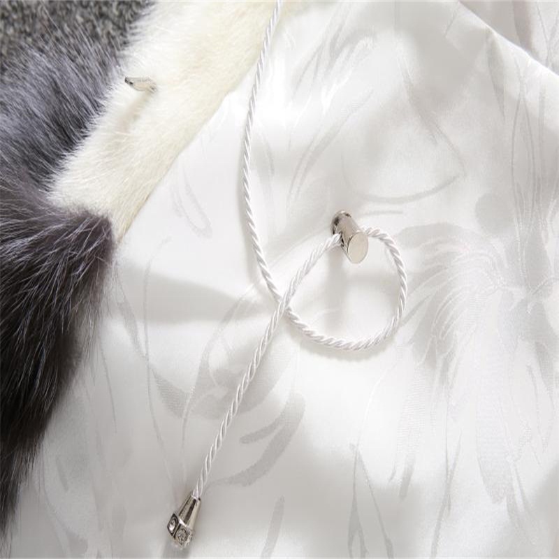 Wedding Accessories Fur Coat Gorgeous Women's White Black Mink Winter Thick Hooded Fur Jacket In Stock