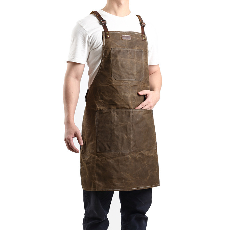 A015 Tool Apron Oil Wax Canvas With Leather Apron Gardening Aprons Tool Barbecue Barber Carpenter Painter Repairman's clothes 201007
A015 Tool Apron Oil Wax Canvas With Leather Apron Gardening Aprons Tool Barbecue Barber Carpenter Painter Repairman's clothes 201007