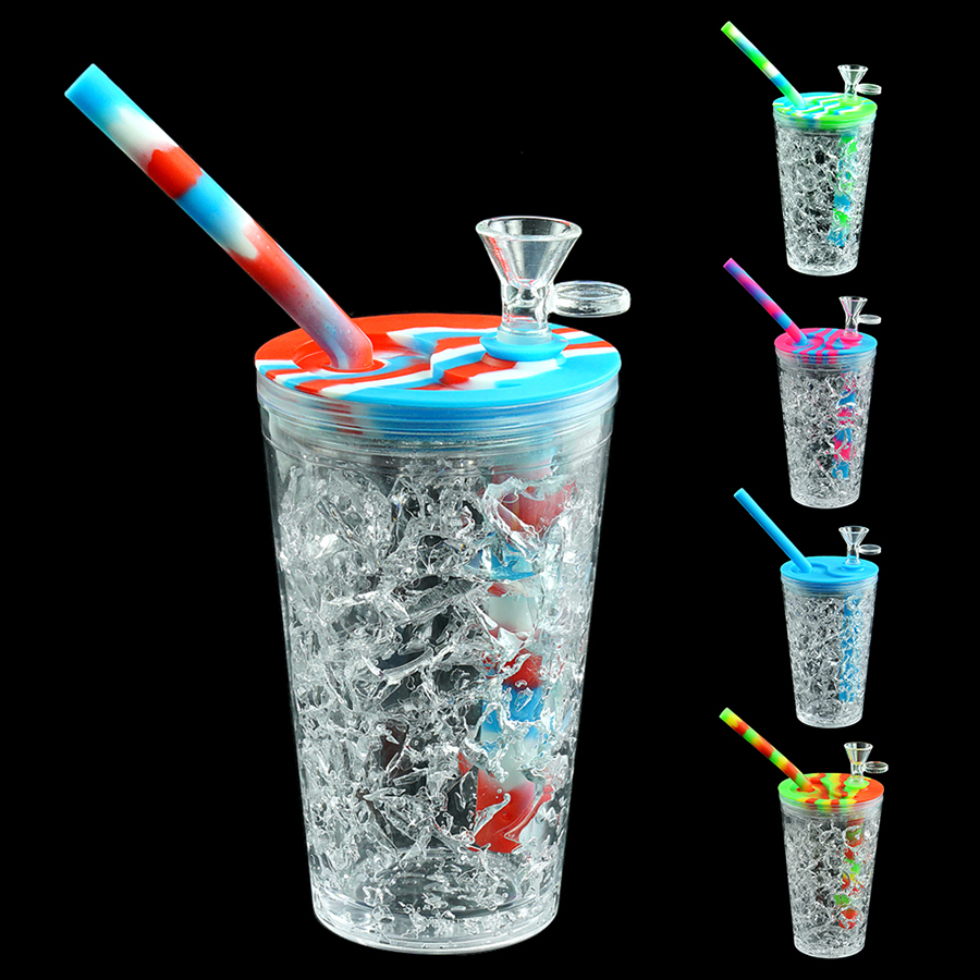 Quick freezing Plastic Cup water pipe 157mm*68mm silicone smoking bong Dab Rig with glass bowl smoking oil tobacco bong wax Rigs herb bubble
Quick freezing Plastic Cup water pipe 157mm*68mm silicone smoking bong Dab Rig with glass bowl smoking oil tobacco bong wax Rigs herb bubble