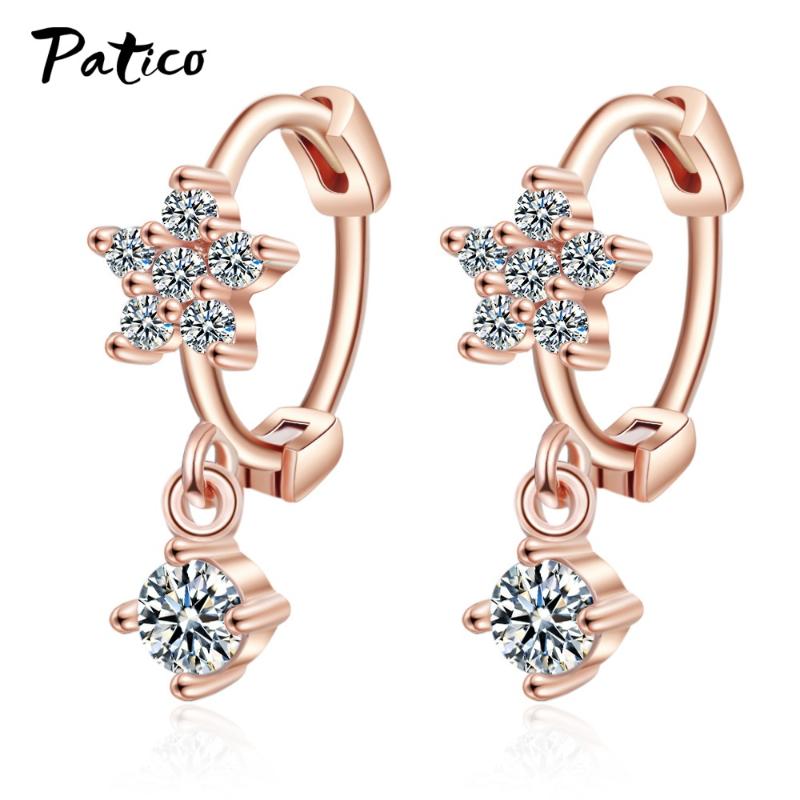 New Hot CZ Crystal Hoop Earrings For Women 925 Sterling Silver Rose Gold Color Flower Zircon Wedding Jewelry Pendientes Brincos
New Hot CZ Crystal Hoop Earrings For Women 925 Sterling Silver Rose Gold Color Flower Zircon Wedding Jewelry Pendientes Brincos