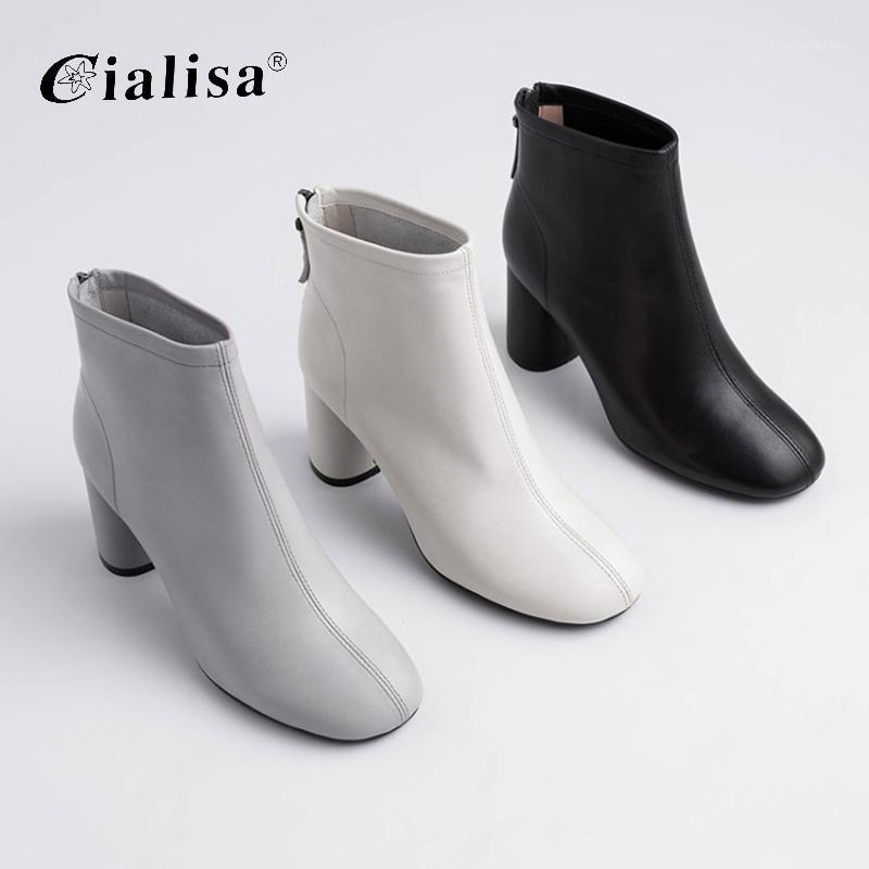 CIALISA Ankle Boots Women Genuine Leathe Back Zipper Shoes Thick Heel White Non Slip Square Toe 2020 Fashion New Design Boot1, Grey
CIALISA Ankle Boots Women Genuine Leathe Back Zipper Shoes Thick Heel White Non Slip Square Toe 2020 Fashion New Design Boot1, Grey