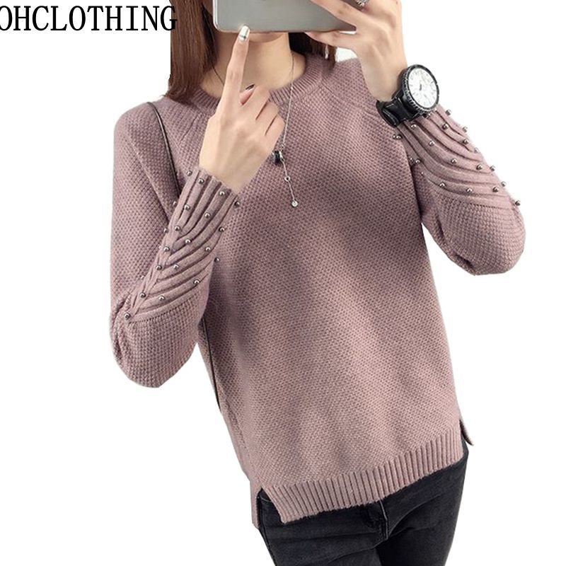 OHCLOTHING new spring Korean Short all-match winter sweater knitted shirt with long sleeves loose women sweater pullover 201222