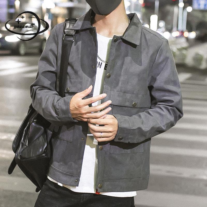 Mens Jackets Spring Autumn Male Coats Clothing Turn-down Collar Single Breasted Slim Suede Fabric Man Outerwear Clothes H102, As picture
Mens Jackets Spring Autumn Male Coats Clothing Turn-down Collar Single Breasted Slim Suede Fabric Man Outerwear Clothes H102, As picture