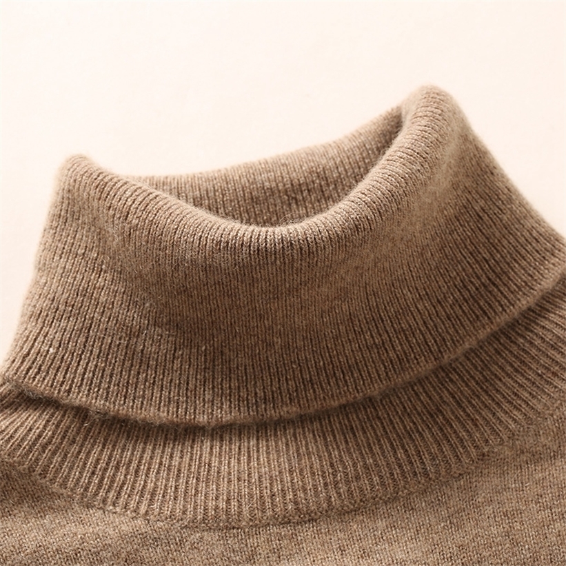 Women 100% Pure Goat Cashmere Knitting Pullovers 20Colors Turtleneck Soft Warm Sweater Top Grade Standard Clothes Ladies Tops 201222