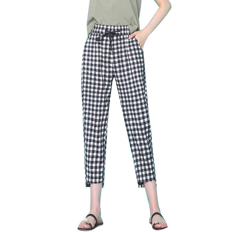 Korean Style Summer Women Pencil Pants Lady Thin High Waist Calf-Length Pants Female Loose Casual Plaid KK0030, Black
Korean Style Summer Women Pencil Pants Lady Thin High Waist Calf-Length Pants Female Loose Casual Plaid KK0030, Black