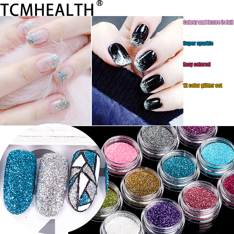 12 Colors Glitter Nail Sequins Powder Cosmetic Festival Chunky Body Manicure Craft Glitter