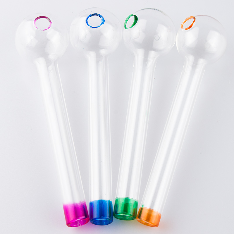 Glassvape168 Y035 Smoking Pipes About 10cm Length Oil Rig Oil Burner Glass Pipe 4 Colors