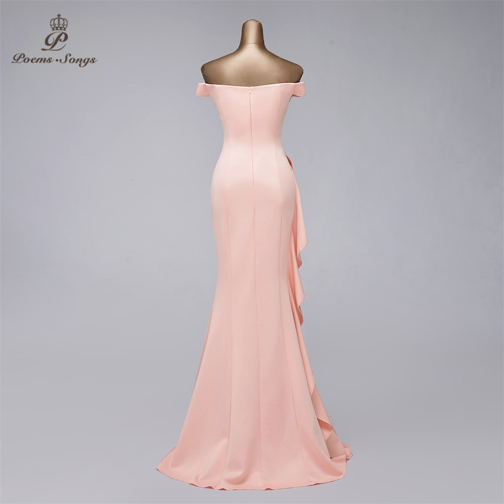 Elegant mermaid evening dress Boat Neck vestido de festa Candy Color evening gowns elegant formal party dresses women evening 201114