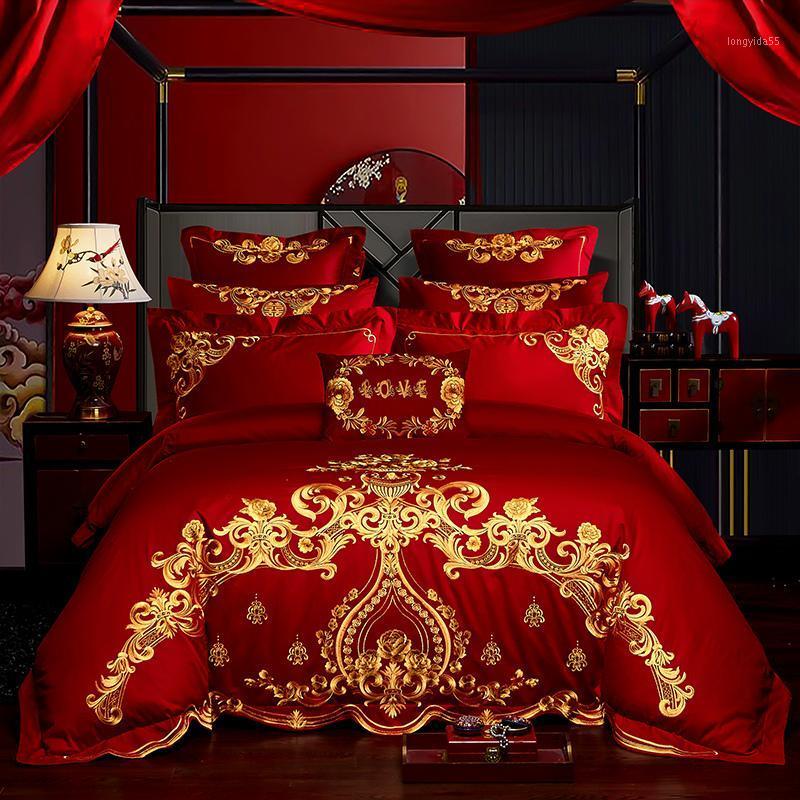 43 Classic Red Wedding Duvet Cover set Embroidery Egyptian Cotton Bedding set Quilted Bedspread Coverlet 4/6/10Pcs1, Color 6
43 Classic Red Wedding Duvet Cover set Embroidery Egyptian Cotton Bedding set Quilted Bedspread Coverlet 4/6/10Pcs1, Color 6