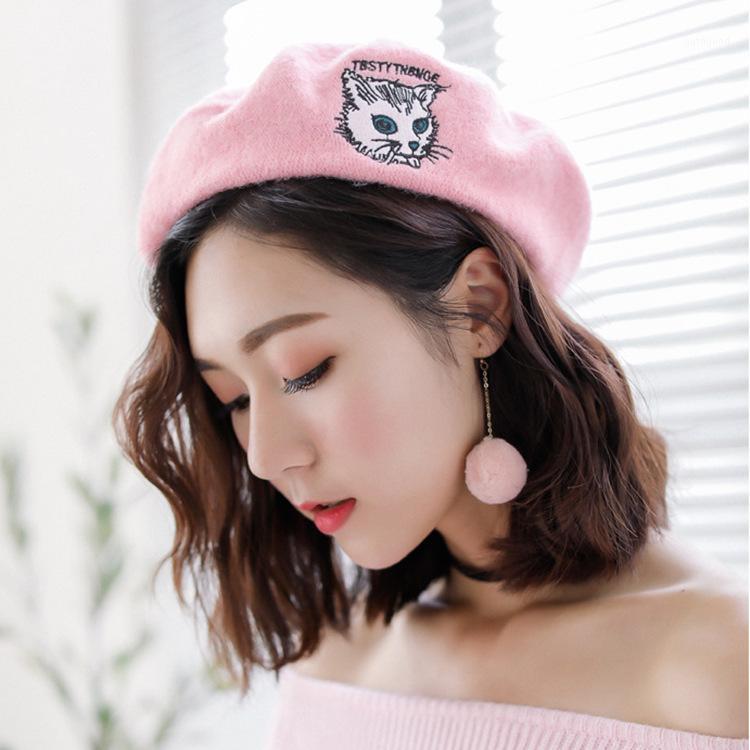 Berets Winter Wool Beret Hat Version Vintage Women Embroidered Cat Painter Leisure French Caps1, Black
Berets Winter Wool Beret Hat Version Vintage Women Embroidered Cat Painter Leisure French Caps1, Black