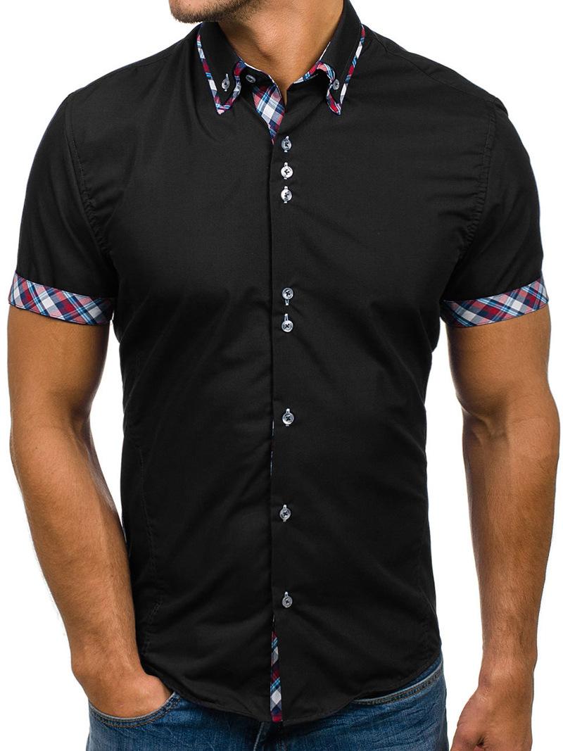 2020 New Fashion Mens Slim Fit Short Sleeve Casual Shirt Tops Blouse Muscle Lapel Neck Tees Stock, Black
2020 New Fashion Mens Slim Fit Short Sleeve Casual Shirt Tops Blouse Muscle Lapel Neck Tees Stock, Black