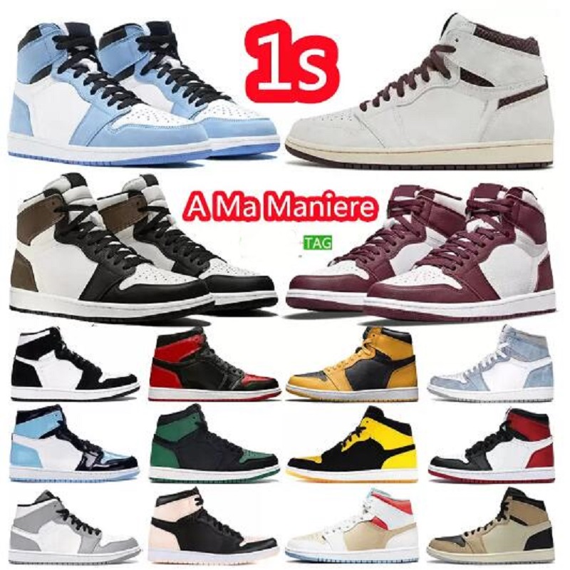 jumpman1s Mens 1 high OG basketball shoes 1s A Ma Maniere Bordeaux University Blue dark mocha bred UNC twist men women Sneakers trainers size 36-46, # 4
jumpman1s Mens 1 high OG basketball shoes 1s A Ma Maniere Bordeaux University Blue dark mocha bred UNC twist men women Sneakers trainers size 36-46, # 4