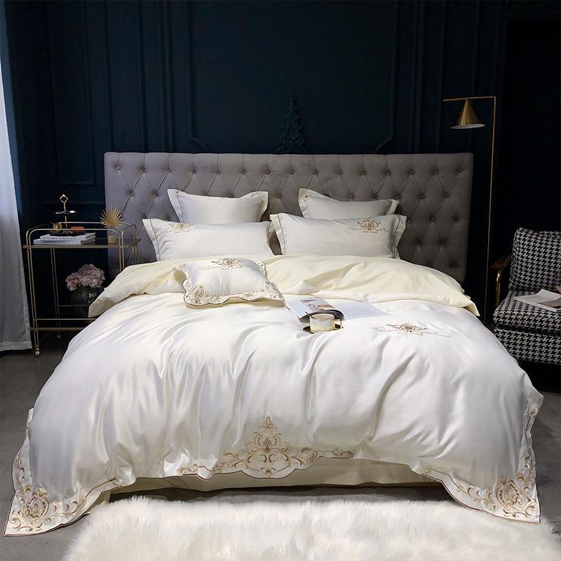 4 Pieces Luxury Satin Cotton Embroidery Bedding sets Double Queen King size bedding duvet cover bed sheet set Pillowcases, Dou sha
4 Pieces Luxury Satin Cotton Embroidery Bedding sets Double Queen King size bedding duvet cover bed sheet set Pillowcases, Dou sha