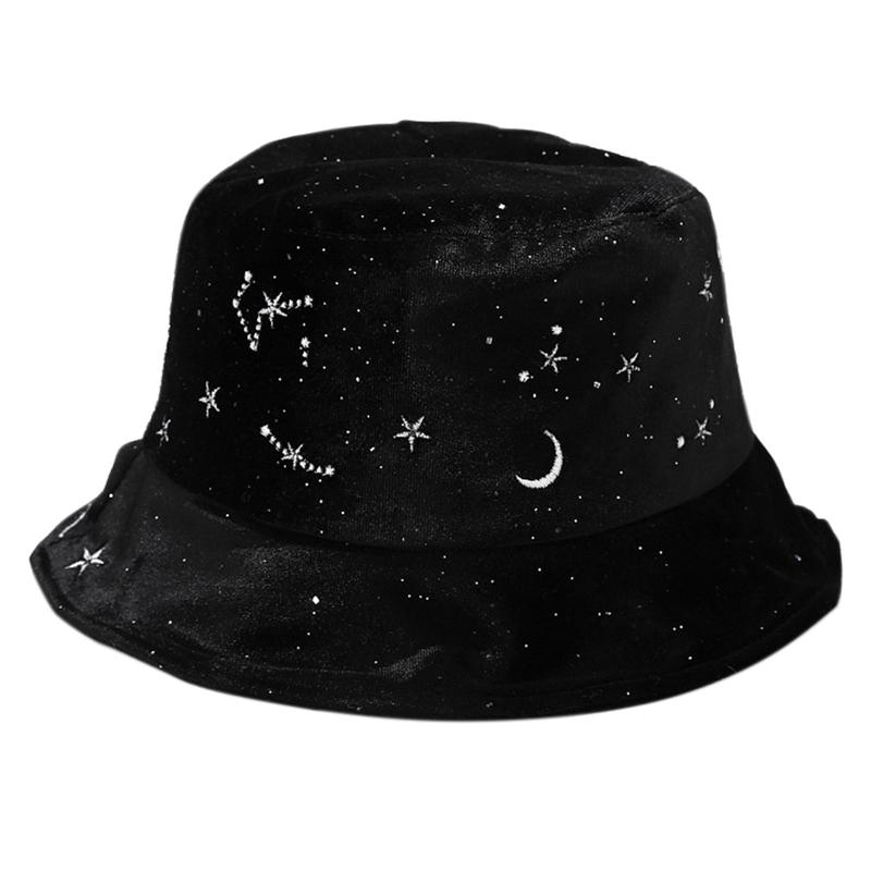 Autumn Winter New Flannel Fisherman Cap Women Embroidery Star Moon Retro Black Basin Hat Velvet Outdoor Sun Bucket Hat, Bk
Autumn Winter New Flannel Fisherman Cap Women Embroidery Star Moon Retro Black Basin Hat Velvet Outdoor Sun Bucket Hat, Bk