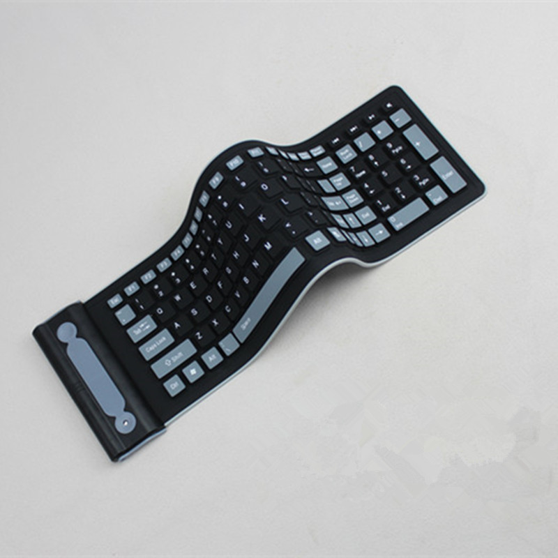 New Portable 2.4G Wireless Keyboard Flexible Water Resistant Soft Silicone Mini Keyboard with USB Receiver for Tablet PC Computer