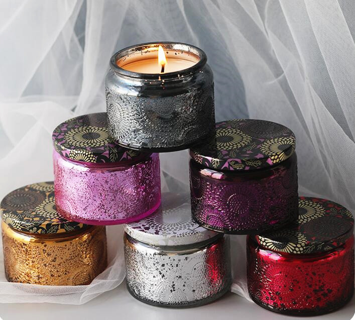 120ml empty color carved decorative glass candle jar 90g-100g with metal lid amber gold pink red white candle wax packaging storage vessel
120ml empty color carved decorative glass candle jar 90g-100g with metal lid amber gold pink red white candle wax packaging storage vessel