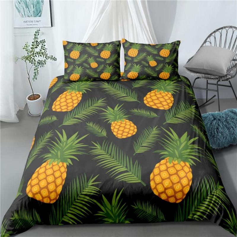 Fruit Pineapple Bedding Set Quilt Cover Queen Full King Size Children Cartoon Duvet Cover Set Yellow/White/Black/Red Bedclothes, As picture
Fruit Pineapple Bedding Set Quilt Cover Queen Full King Size Children Cartoon Duvet Cover Set Yellow/White/Black/Red Bedclothes, As picture