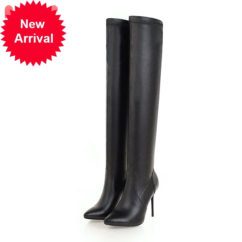 Top quality 2020 new women's shoes black on the knee sexy female winter lady thigh high boots size 33-46, White zipper
Top quality 2020 new women's shoes black on the knee sexy female winter lady thigh high boots size 33-46, White zipper