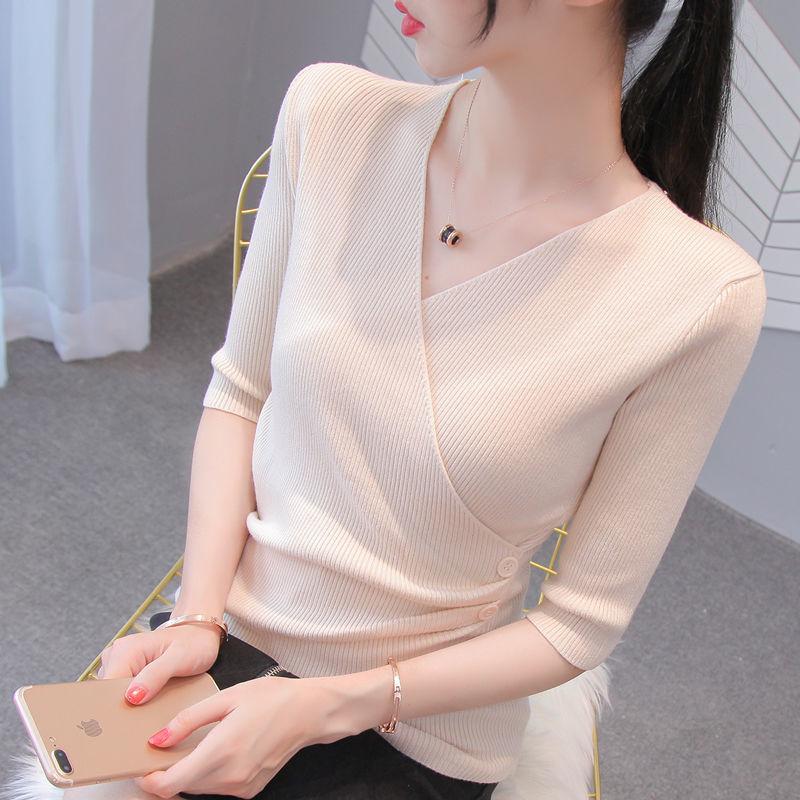 Woman Sweaters Autumn 2020 Women's V-neck Sleeve Sweater Irregular Sweater Femme Chandails Pull Hiver, Beige
Woman Sweaters Autumn 2020 Women's V-neck Sleeve Sweater Irregular Sweater Femme Chandails Pull Hiver, Beige