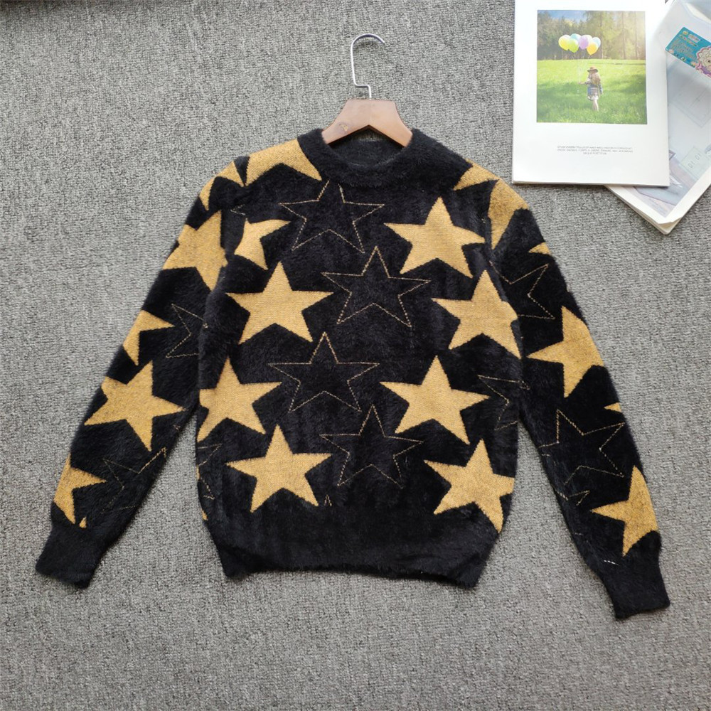 Warm Winter Spring short pullovers five-pointed star Cool Girls Sweater Jumper Streetwear Knitted Pull Femme Female Tricot T200116