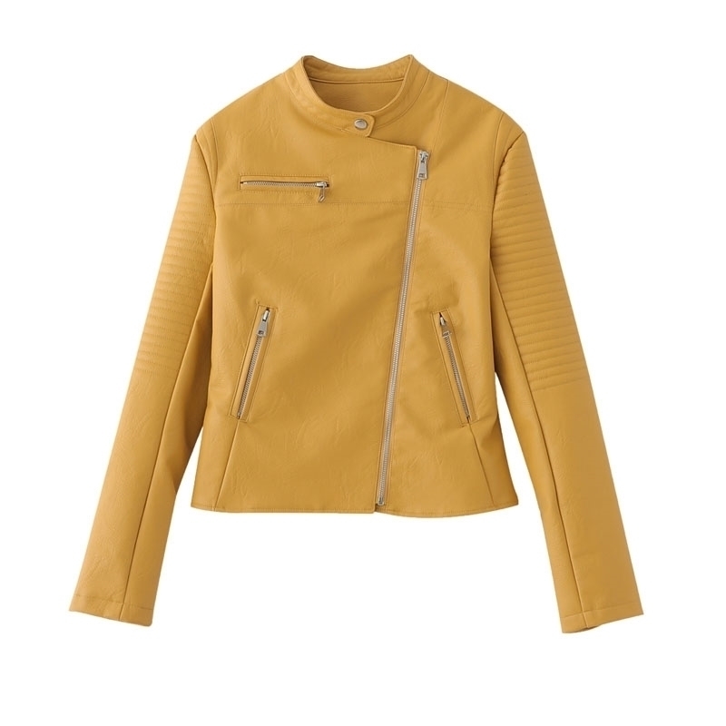 New Spring 2021 Women Jackets of the Female Plutonium Black Zippers Leather Jacket Outerwear 8262, Yellow.
New Spring 2021 Women Jackets of the Female Plutonium Black Zippers Leather Jacket Outerwear 8262, Yellow.