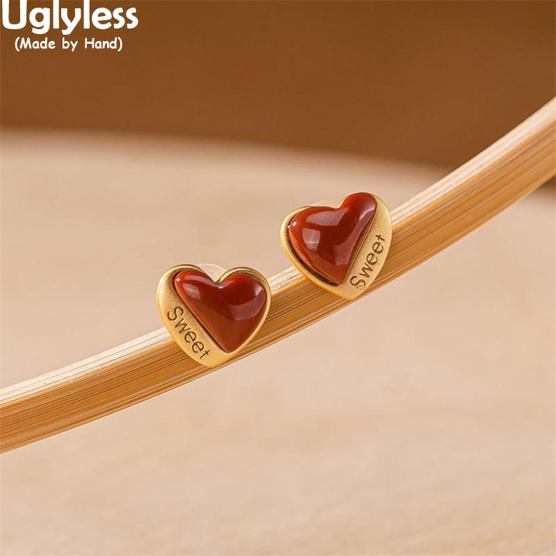 Stud Uglyless SWEET Heart-shape Meaty Agate Studs Earrings For Women Gold 925 Silver Gemstones LOVE Gifts Girlfriends
Stud Uglyless SWEET Heart-shape Meaty Agate Studs Earrings For Women Gold 925 Silver Gemstones LOVE Gifts Girlfriends
