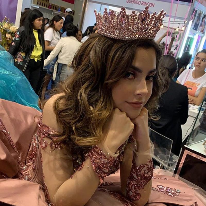 Pink Ball Gown Quinceanera Dresses Beaded lace Applique long sleeve 2022 Off The Shoulder lace-up corset Party Sweet 16 Dress