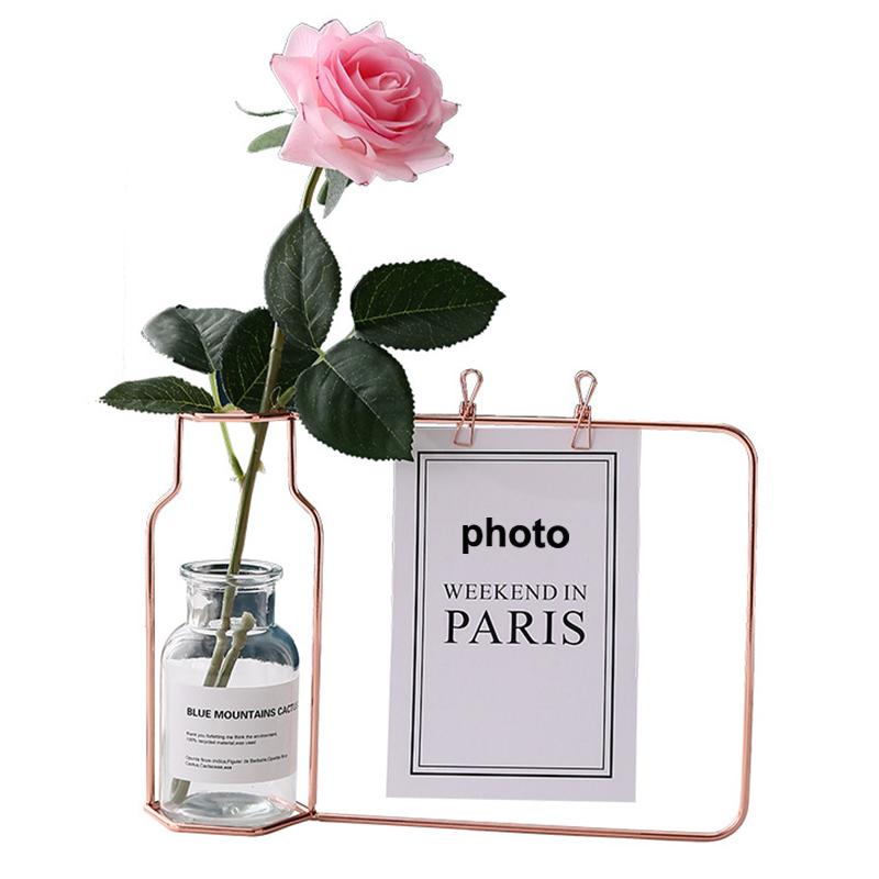 Metal Stand Photo Frame And Glass Vase for Home Office Decoration Golden Black Wrought Iron Bracket Picture Frame
Metal Stand Photo Frame And Glass Vase for Home Office Decoration Golden Black Wrought Iron Bracket Picture Frame
