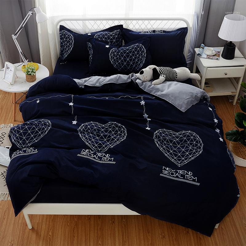 Classic bedding set 5 size Stripe heart black bed linen 4pcs/set duvet cover set Pastoral bed sheet AB side duvet cover 20191, Gray
Classic bedding set 5 size Stripe heart black bed linen 4pcs/set duvet cover set Pastoral bed sheet AB side duvet cover 20191, Gray