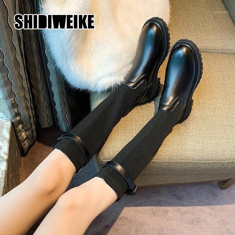 Boots Elastic Stitching Buckle Socks Women Pu Leather Round Flat With Mid-Calf 2021 Autumn/winter Fashion Shoes V9451, Black mid calf
Boots Elastic Stitching Buckle Socks Women Pu Leather Round Flat With Mid-Calf 2021 Autumn/winter Fashion Shoes V9451, Black mid calf