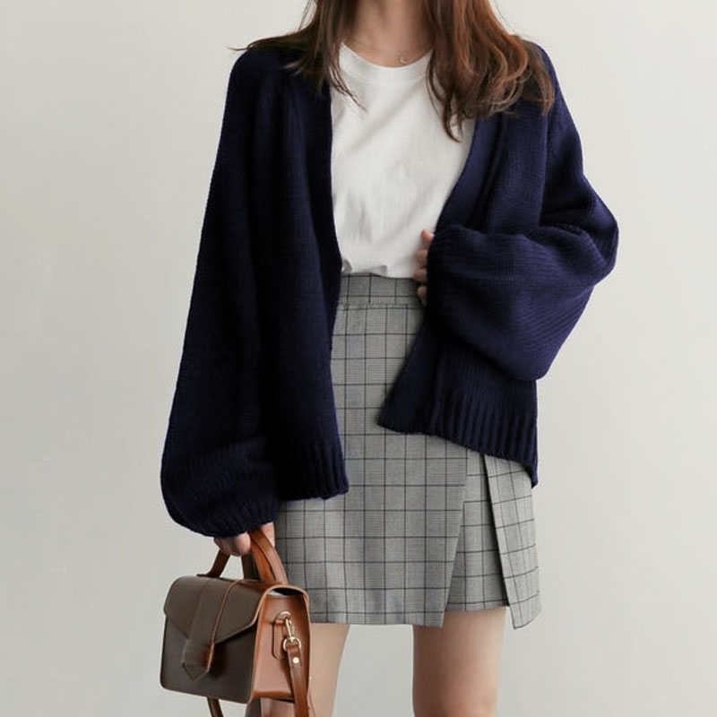 Neploe Sweater Cardigan Women's New Korean Loose Sweater Women Coat Solid Knitting Outwear Female Casual Open Stitch 36530 201031