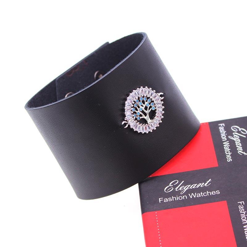 TOTABCPunk Gothic Wide Leather Wristband Charm Bracelet Fashion Unisex Jewelry