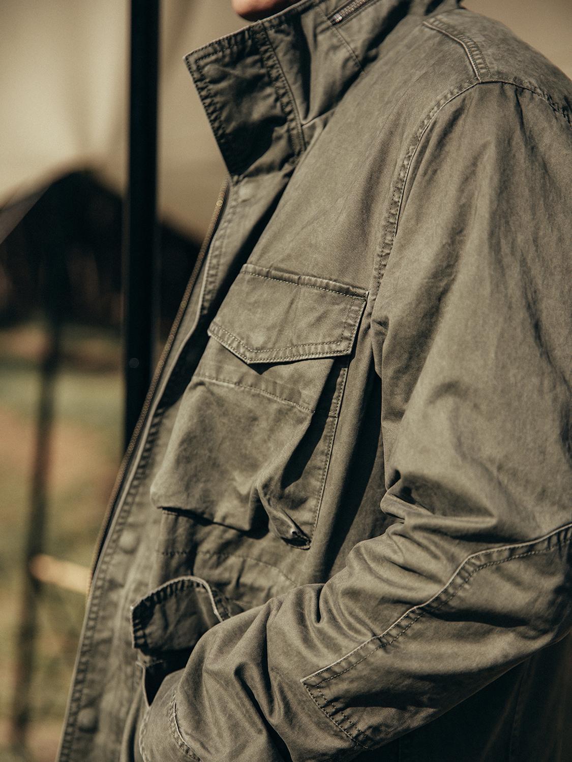 Autumn Winter Padded Military Flap Pockets Field Jacket Men Vintage Aesthetics Cargo Outerwear Plus Size Coats 201218